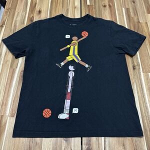 Kobe Bryant Shirt Mens L Black Nike Yao Ming Cartoon Basketball‎ Lakers
